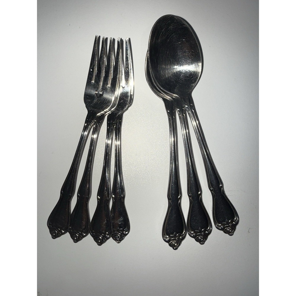 7 Oneida‎ Arbor Rose True Rose 1881 Rogers Spoons Forks Stainless Flatware B